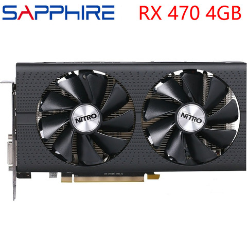 SAPPHIRE-tarjeta de vídeo RX 470, 4GB, 256Bit, GDDR5, para tarjetas VGA AMD Serie RX 400, Puerto RX470, 570, 580, 480, segunda mano ► Foto 1/6