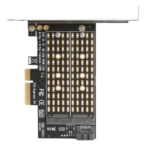 Adaptador M.2 NVME a PCIE M + B Key NGFF SSD a PCI-E 3,0 X4 SATA para tarjeta de expansión Accesorios de ordenador para el hogar ► Foto 1/6