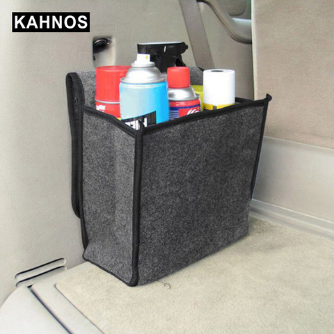 Organizador de maletero de coche, bolsillo de red, bolso, soporte de lana suave, fieltro, estuche de almacenamiento, herramientas de carga, paquete de limpieza, manta, herramienta Automobi ► Foto 1/6