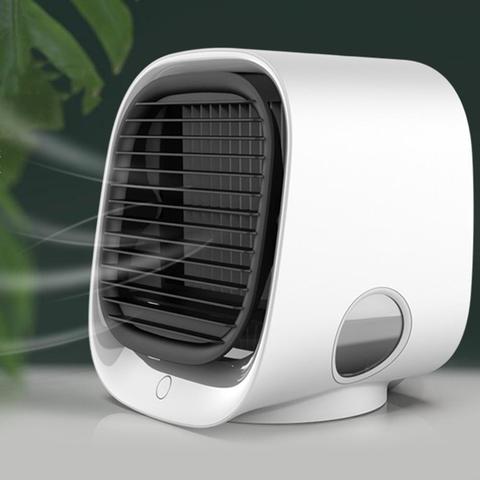 Mini aire acondicionado portátil, Humidificador purificador USB de escritorio, ventilador de refrigeración con tanque de agua para el hogar, 3 colores ► Foto 1/6