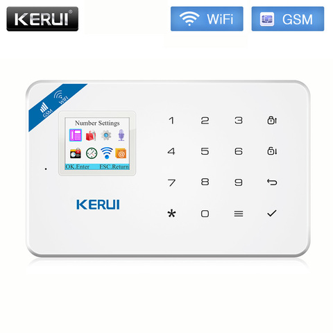 KERUI W18 inalámbrico WiFi GSM sistema de alarma para el hogar Panel de alarma antirrobo inglés ruso español y francés Idioma ► Foto 1/6