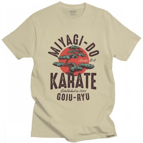 Camiseta Vintage de algodón con estampado de Karate para hombre, Camiseta de algodón con Cobra Kai, camisetas japonesas de Kung Fu, camiseta de manga corta ► Foto 1/6