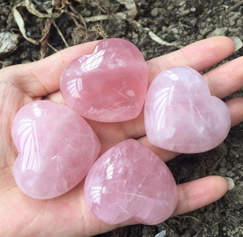 Espécimen de corazón rosa de cuarzo, cristal natural, 2,5-3cm ► Foto 1/2