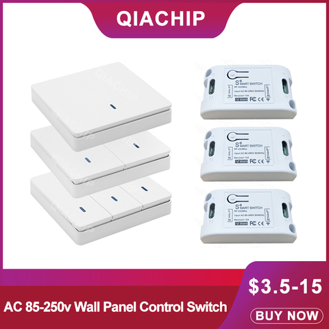 Mando a distancia inalámbrico Universal QIACHIP 433 Mhz, CA 110V 220V 1CH, módulo receptor de relé de RF y 433 Mhz, interruptor de luz ► Foto 1/6