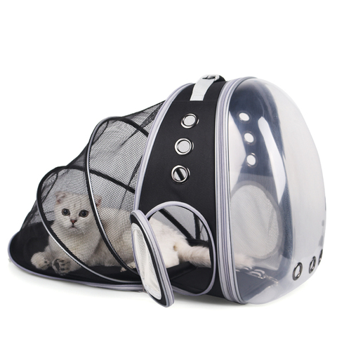 Bolsa de viaje portátil para gatos, mochila transparente desechable transpirable con cápsula espacial de alta calidad para gatos y perros ► Foto 1/6