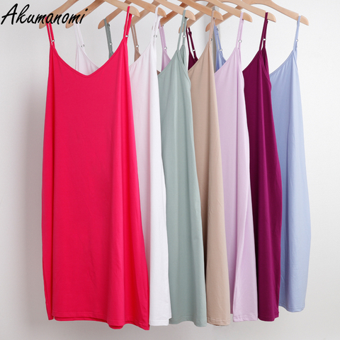 Vestido de verano de tirantes finos holgado informal, algodón, talla grande, 4xl, 5xl, 6xl, 7xl, 8xl, 9xl, 10xl ► Foto 1/6