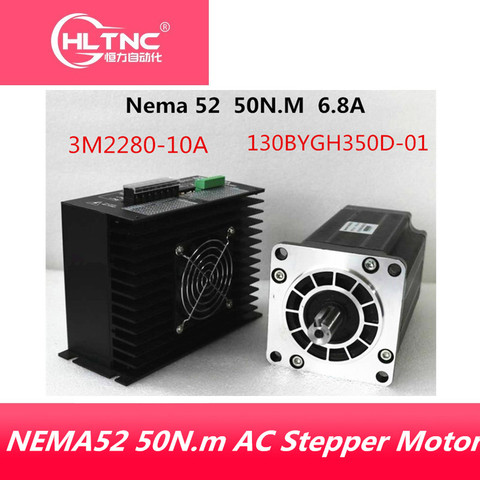 Motor paso a paso CA NEMA 52 de 3 fases, 130mm, 50nm, paso a paso, CNC 130BYGH350D-01, 1,2 grados, 6,9a + +, kits de accionamiento con controlador 3M2280-10A ► Foto 1/5