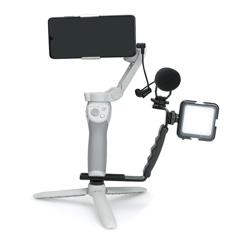 Soporte de zapata de cardán para cámara en forma de L soporte de zapata de Flash DV bandeja de luz soporte de zapata fría Dual para dji OM 4 osmo cardán ► Foto 1/6