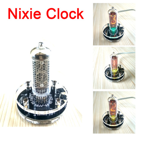 Reloj digital Nixie para escritorio, reloj USB Mini Vintage individual para IN-8/IN-8-2, reloj tubo brillante con módulo de refuerzo de 170v incorporado con retroiluminación RGB ► Foto 1/6