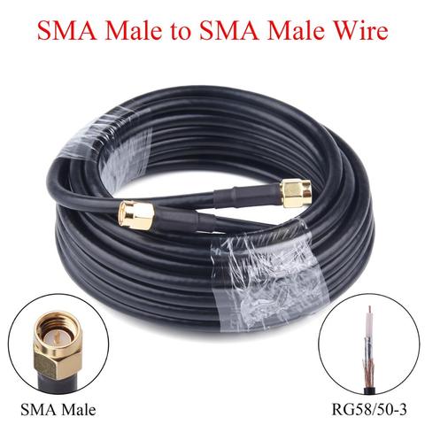 1-20M RG58/50-5 Cable Coaxial RF SMA macho a SMA macho Cable de extensión para Radio celular 4G LTE amplificador de señal de antena ► Foto 1/6