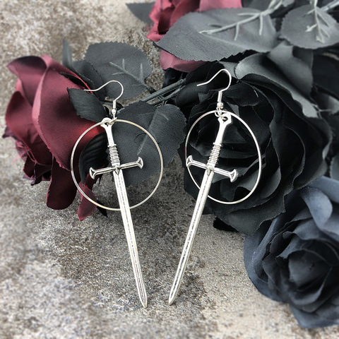 VamGoth1573 gótico cruza Vintage colgante grande aretes para las mujeres hombre pendientes Color plata de Halloween pendientes 2022 nuevo VG002 ► Foto 1/6