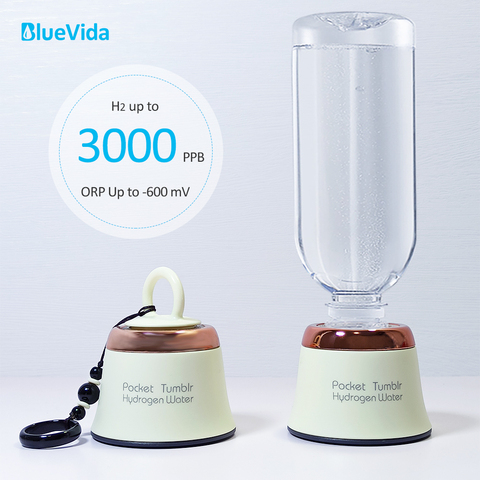 Bluevida-botella generadora de agua rica en hidrógeno de bolsillo, el más pequeño y portátil, DuPontN117 SPE/PEM, cámara dual, generador de hidrógeno de viaje ► Foto 1/6