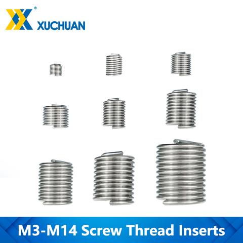 Insertos de rosca de tornillo, M3-M14 1.5D-2.0D para restaurar roscas dañadas, herramienta de reparación de acero inoxidable, Kit de inserción de reparación de roscas ► Foto 1/6