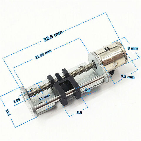 Actuador lineal de 21mm, Motor paso a paso de 3V y 5V CC, tuerca deslizante de tornillo lineal de precisión de 4 cables, 2 fases ► Foto 1/4