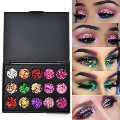 CmaaDu-paleta de sombras de ojos en polvo, 15 colores, brillo para estudio, maquillaje cosmético, paleta de sombras con pigmentos ► Foto 1/6