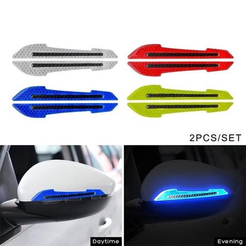 Pegatina reflectante de espejo retrovisor para coche, pegatina de advertencia de seguridad, espejo retrovisor para coche, tira decorativa, 1 par ► Foto 1/6