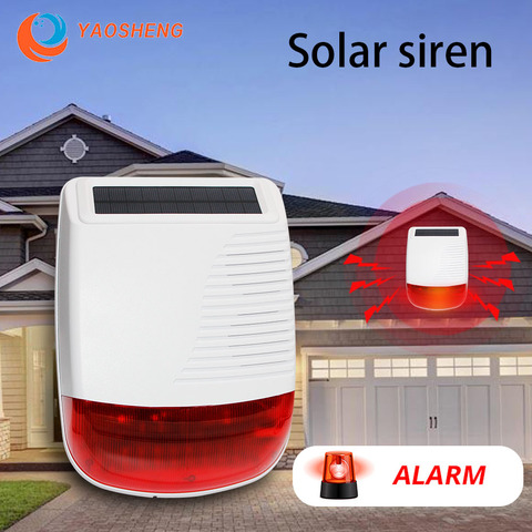 YAOSHENG 433MHz inalámbrico luz Flash estroboscópico Solar al aire libre impermeable sirena para antirrobo casa Wifi GSM sistema de alarma de seguridad para el hogar ► Foto 1/6