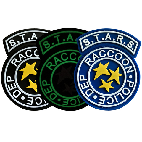Estrellas S T A R S DEP-policía de Ciudad de mapache Parche de hombro de goma, apliques, insignia, emblema ► Foto 1/6