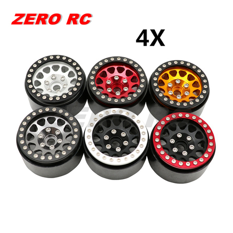 4 Uds 1/10 ruedas para radiocontrol de aleación de 1,9 pulgadas Beadlock Llantas de ruedas 12mm montaje para las 1:10 sobre orugas Axial SCX10 III Capra Traxxa TRX4 TRX6 ► Foto 1/6