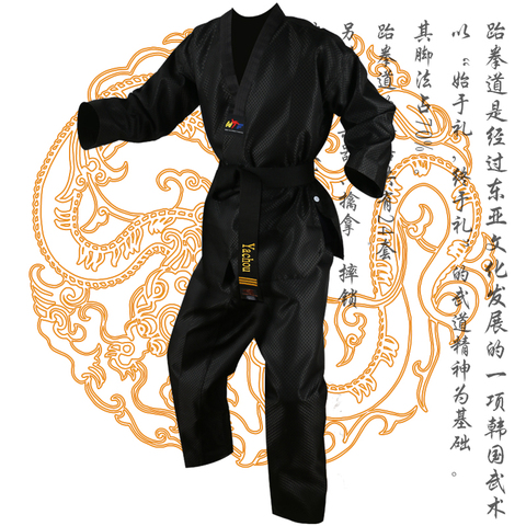 Uniforme de entrenamiento de Taekwondo negro para niños, ropa de manga larga TKD, Dobok, maestro adulto, Taekwondo, brance, wtf, itf, conjuntos ► Foto 1/6