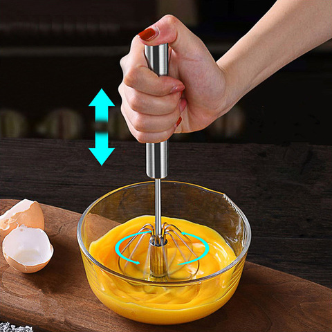 Batidor Manual para huevos, mezclador semiautomático de acero inoxidable para cocinar, crema, herramientas de cocina para hornear, accesorios ► Foto 1/6