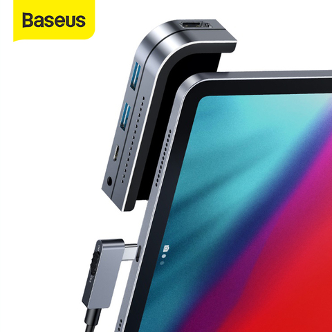 Baseus-conector USB tipo C a HDMI, Puerto 3,0 PD, conector de 3,5mm, USB-C de teléfono móvil, adaptador de concentrador USB para MacBook Pro y iPad Pro ► Foto 1/6