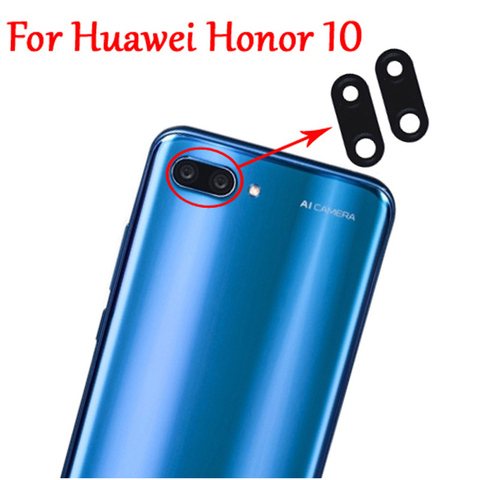 2 piezas 100% nueva Original Lente de Cristal de cámara posterior cubierta con adhesivo para Huawei Honor 10 envío rápido ► Foto 1/1