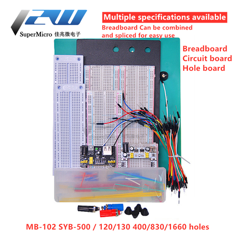 Placa de prueba de 400 agujeros, placa de circuito de MB-102, placa de experimento, se puede combinar y empalmar 830 ► Foto 1/6