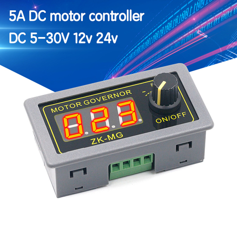 Controlador de Motor DC 5-30V, 12v, 24v, 5A, PWM, pantalla Digital de velocidad ajustable, codificador de relación de trabajo, frecuencia máxima de 15A, ZK-MG ► Foto 1/6