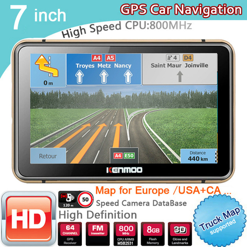 Navegador GPS portátil con pantalla HD de 7 pulgadas, dispositivo de navegación con 2022 mapas para Europa, Rusia, coche, camión, CAMPING, caravana, actualización gratis de por vida ► Foto 1/5