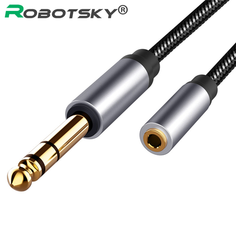 Cable auxiliar de Audio para auriculares, adaptador de grabación de guitarra, 6,5mm, macho a 3,5mm, hembra, convertidor de 6,5/3,5mm, Cable AUX ► Foto 1/6