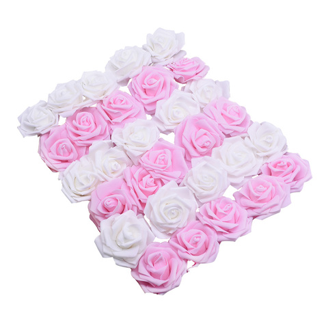 Guirnalda de flores rosas para boda, flores de Rosa artificiales de espuma, 6cm, arte de colección de recortes DIY, suministros para el hogar, 20/50 Uds. ► Foto 1/4