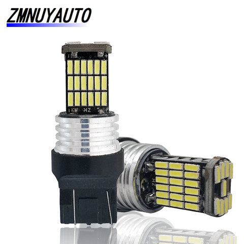 Bombilla LED T20 7440 para coche, luz de freno para automóvil W21/5W W21W, 45SMD 7443, luz de marcha atrás, blanco, rojo, amarillo, 4014 Uds. ► Foto 1/6