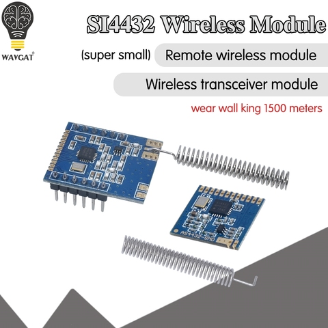 1 Juego de Mini módulo de comunicación transceptor inalámbrico remoto SI4432 240MHZ-930MHZ + Antena de resorte, distancia 1000m ► Foto 1/6