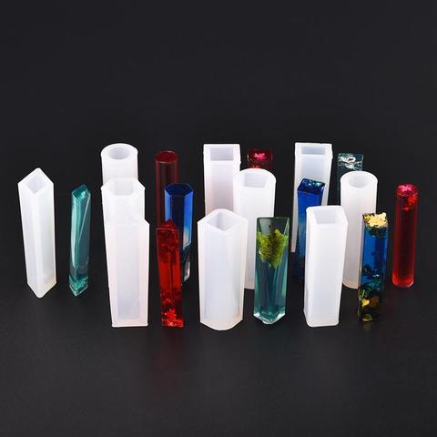 Molde de silicona cuboide cilíndrico para DIY resina epoxi de cristal hacer joyas, pendientes COLLAR COLGANTE herramientas de joyería ► Foto 1/6