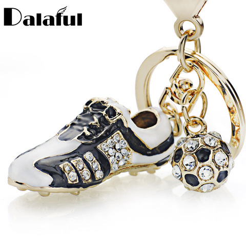 Cristal de fútbol Zapatillas de Soccer rhinestone Cadenas para coche bolso hebilla colgante llaveros Llaveros mujeres regalo k258 ► Foto 1/6