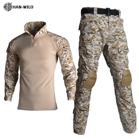 Traje táctico de uniforme militar, camisas de caza de camuflaje, pantalones, Airsoft, conjuntos de ropa de Paintball con 4 almohadillas y Plus 8XL ► Foto 1/6