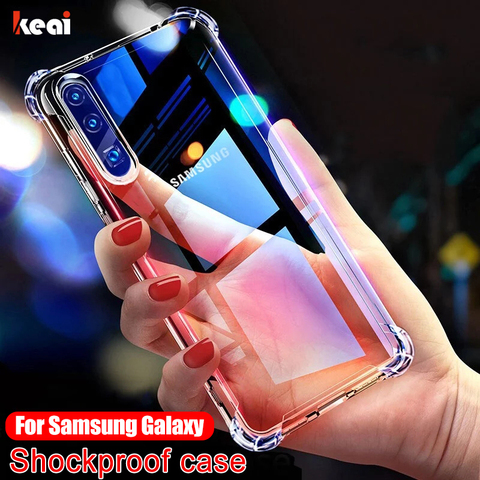 Caso a prueba de golpes para Samsung Galaxy A51 case A71 A50 A70 A30 A20 A10 A90 A41 A81 S9 S8 S10 S20 fe S21 Nota 20 Ultra 8 9 10 Plus cubierta cover transparente silicona carcasa ► Foto 1/6