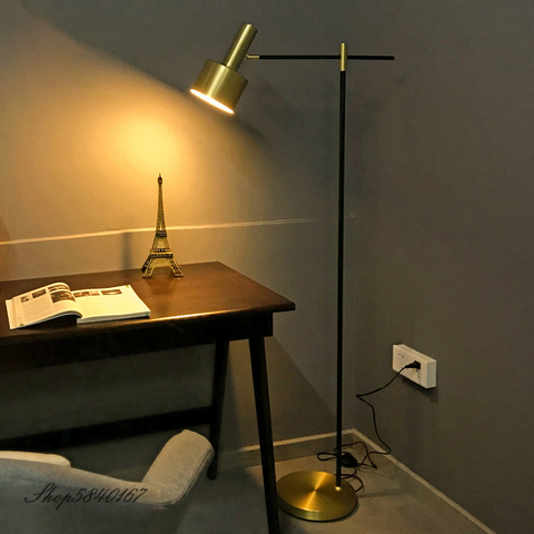 Lámparas de pie de Metal modernas para sala de estar y dormitorio, luces de suelo nórdicas chapadas en oro, para vestíbulo, decoración del hogar, E27 ► Foto 1/6