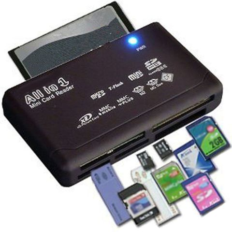 Mini lector de tarjetas de memoria todo en uno lector de tarjetas USB 2,0 de 480Mbps, lector de tarjetas TF MS M2 XD CF, lector de tarjetas Micro SD ► Foto 1/6