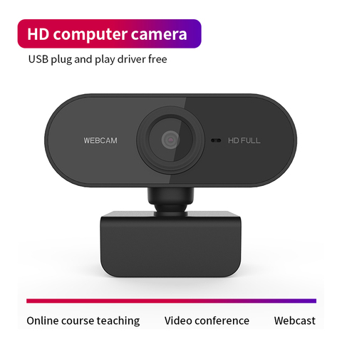 Minicámara web HD 1080P para ordenador, accesorio que gira para PC, con micrófono, para transmisión en directo, videollamada, conferencia, trabajo ► Foto 1/6