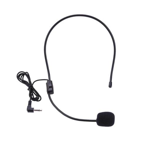 Auricular portátil montado en la cabeza micrófono con cable 3,5mm enchufe guía de conferencia auricular micrófono para la enseñanza de reunión ► Foto 1/6