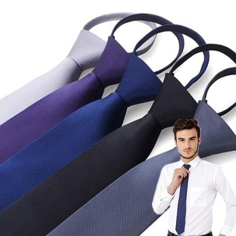 Corbata Noble de lujo para hombre, fiesta de boda de negocios para trajes formales, cremallera práctica preatada, lazos estrechos, regalos ► Foto 1/6