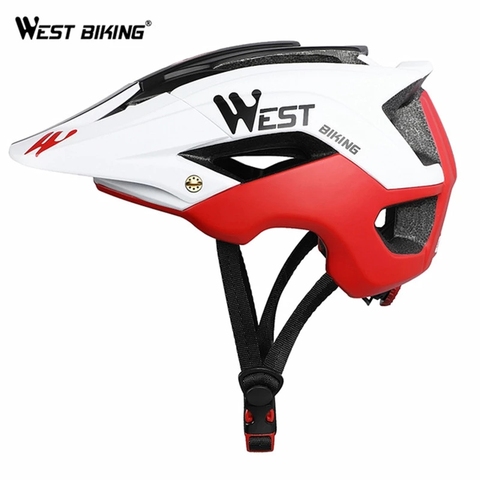 Casco de bicicleta WEST BIKING 56-62cm transpirable ultraligero MTB integralmente moldeado montaña MTB casco de bicicleta de seguridad ► Foto 1/6