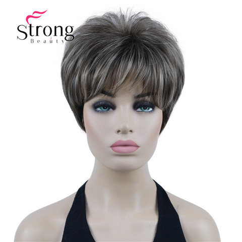 StrongBeauty-Peluca de cabello sintético de capas cortas, postizo clásico, color rubio ► Foto 1/6
