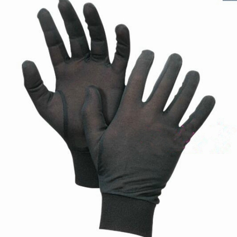 1 par de seda pura negro forro interior guantes finos bicicleta motocicleta suave deporte CYF9165 ► Foto 1/5