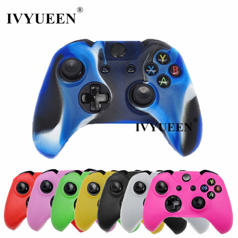 IVYUEEN de silicona suave protector de goma cubierta de la caja de la piel para Microsoft Xbox un controlador Gamepad negro verde azul rojo de camuflaje ► Foto 1/6