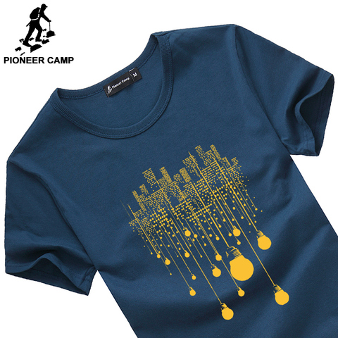 Pioneer Camp Camiseta corta de verano para hombre, ropa de la marca camiseta de alta calidad de algodón puro Hombre Camisetas Camiseta estampada para hombre 522056 ► Foto 1/6