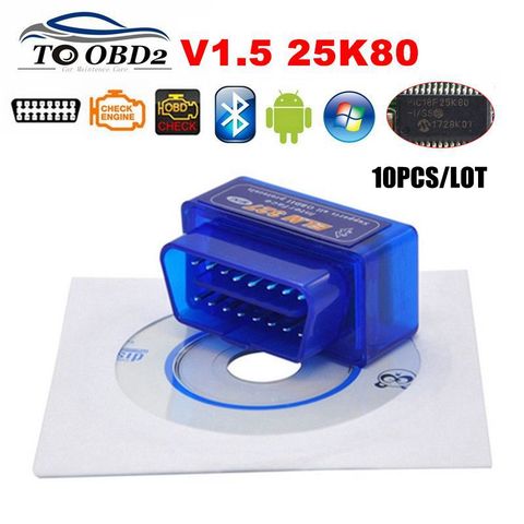 10 unids/lote 2PCB PIC18F25K80 Firmware 1,5 ELM327 V1.5 OBD2 Bluetooth interfaz de diagnóstico ELM 327 V1.5 soporte de Hardware más Coche ► Foto 1/6