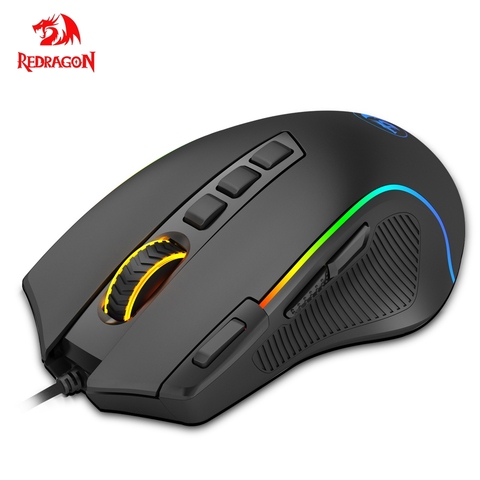 Redragon-ratón de juego Predator M612 para ordenador portátil, periférico con cable USB, RGB, 8000 DPI, programable, retroiluminación, ergonómico ► Foto 1/6